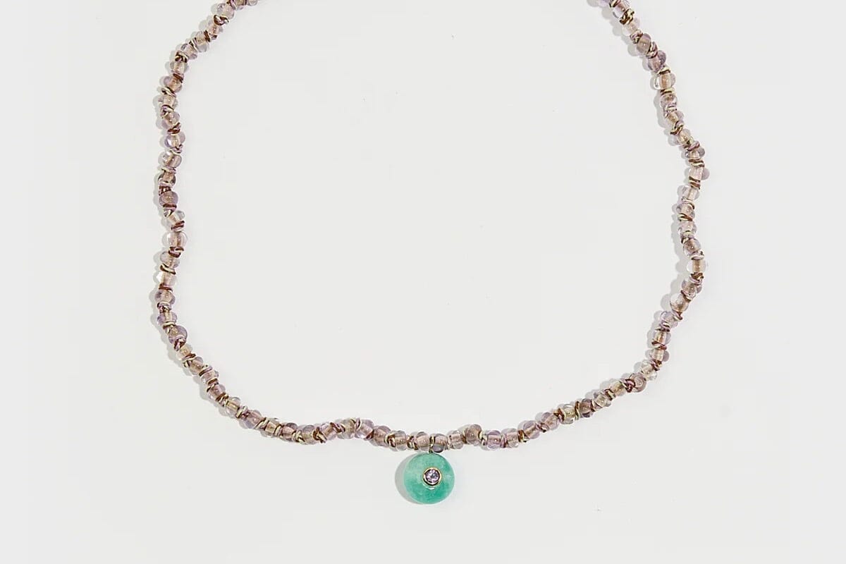 TAMARA TAICHMANN Ametiste - Stone necklace "Amazonite" lilac