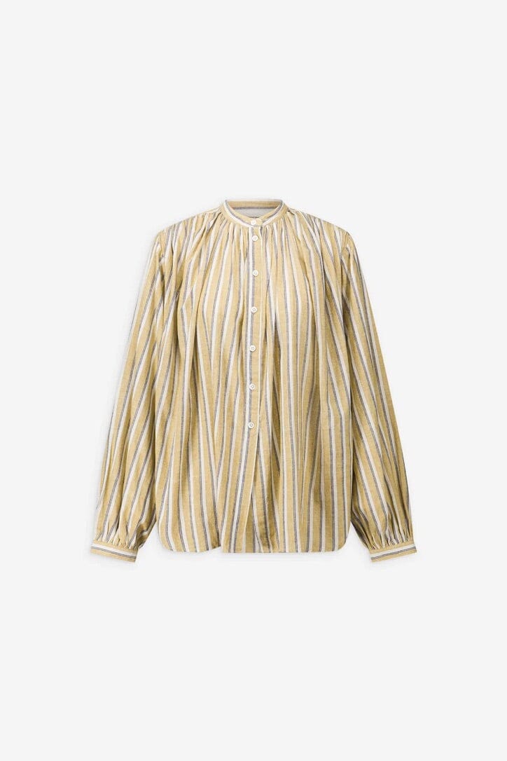 LAURENCE BRAS Baumwollbluse "POPPY" beige stripe
