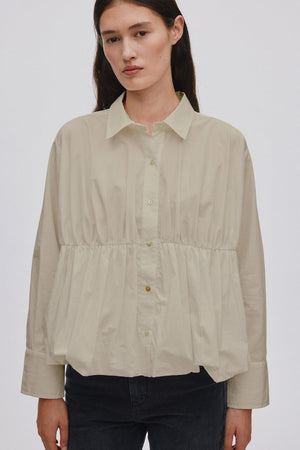 RABENS SALONER  Baumwollbluse "SOPHIE" pelican grey