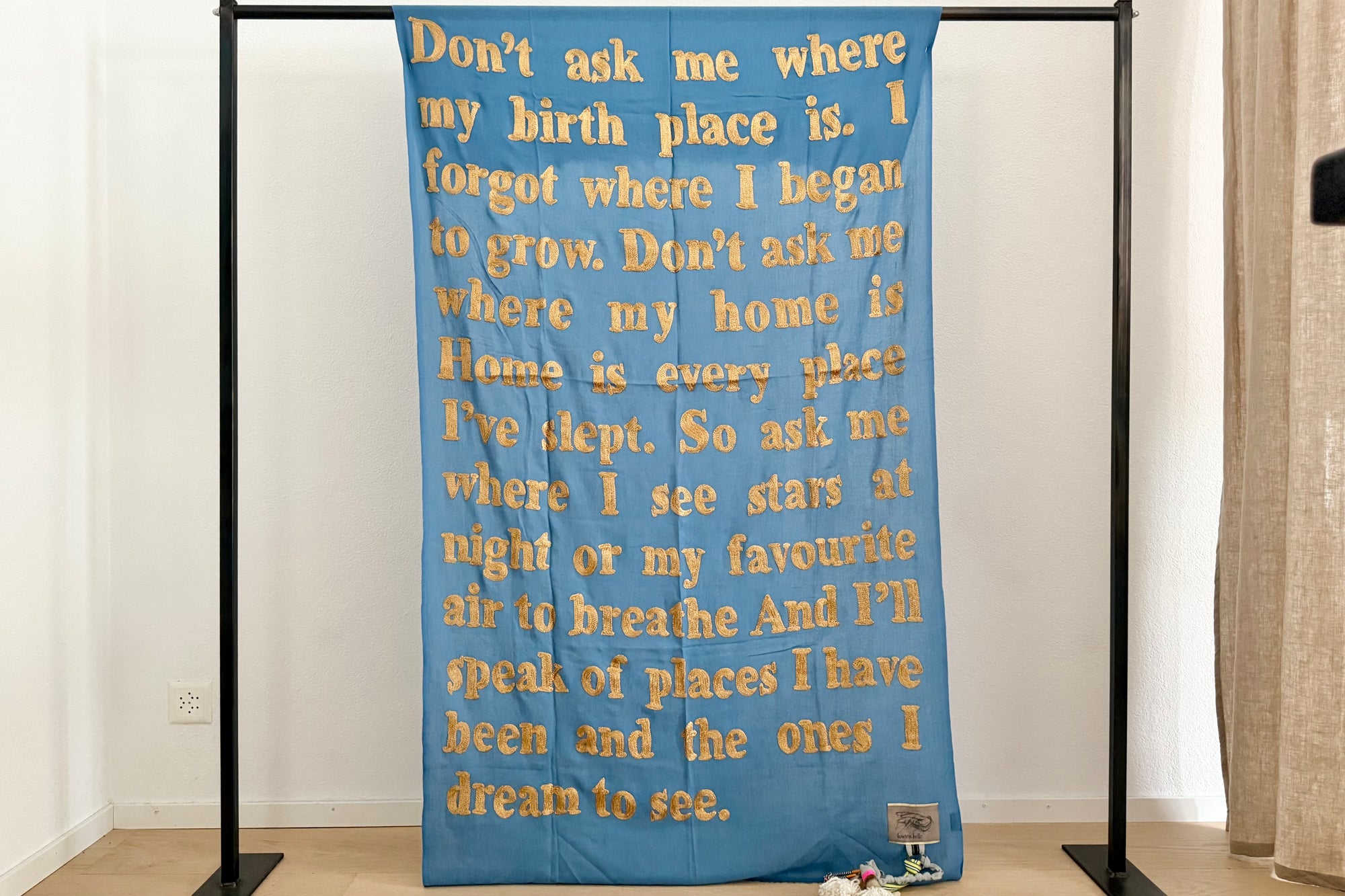 KARIEN BELLE Pashmina "POETRY" jeansblau