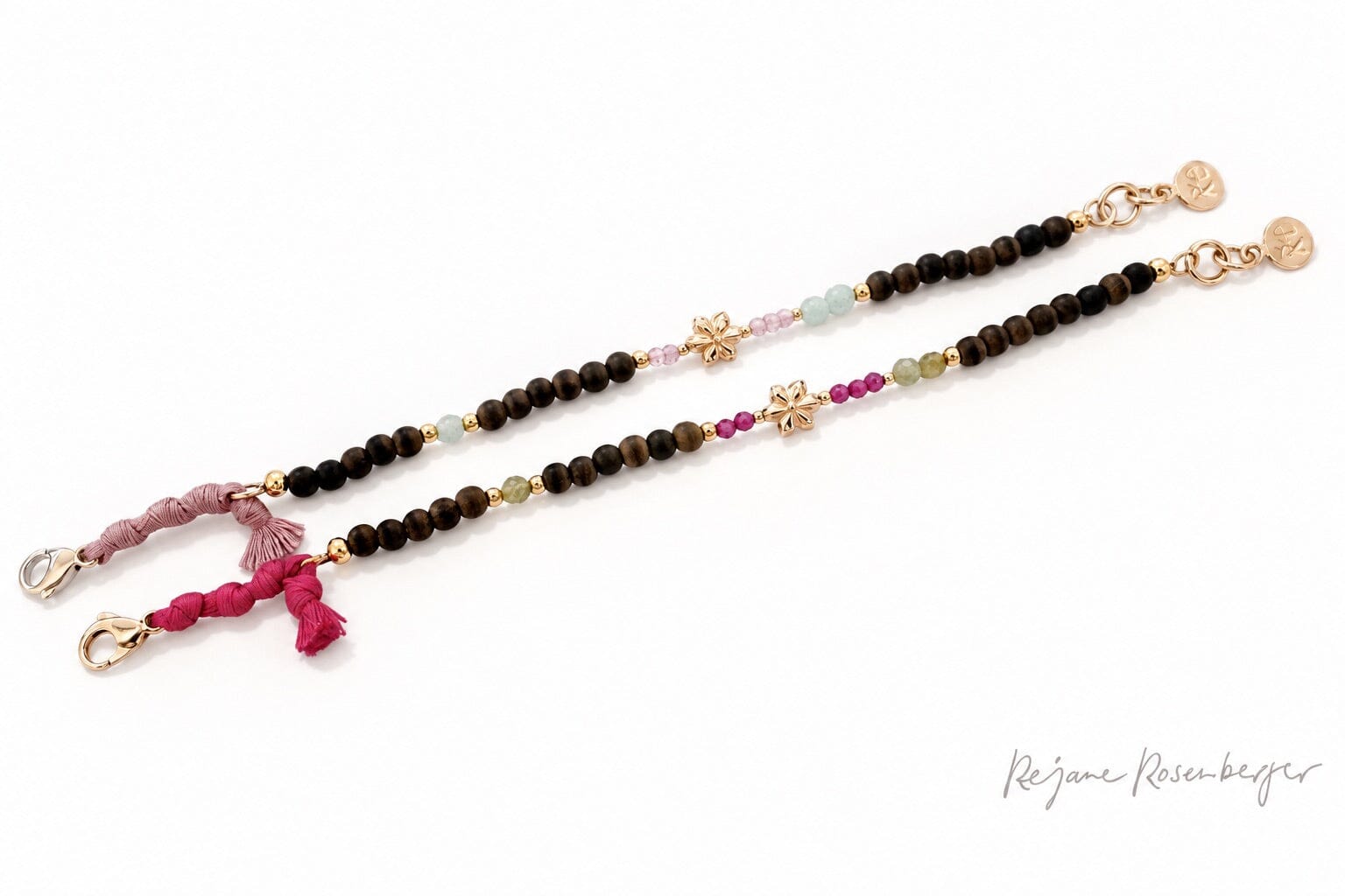 REJANE ROSENBERGER DESIGN Holzarmband "BOHO" mit Baumwolle