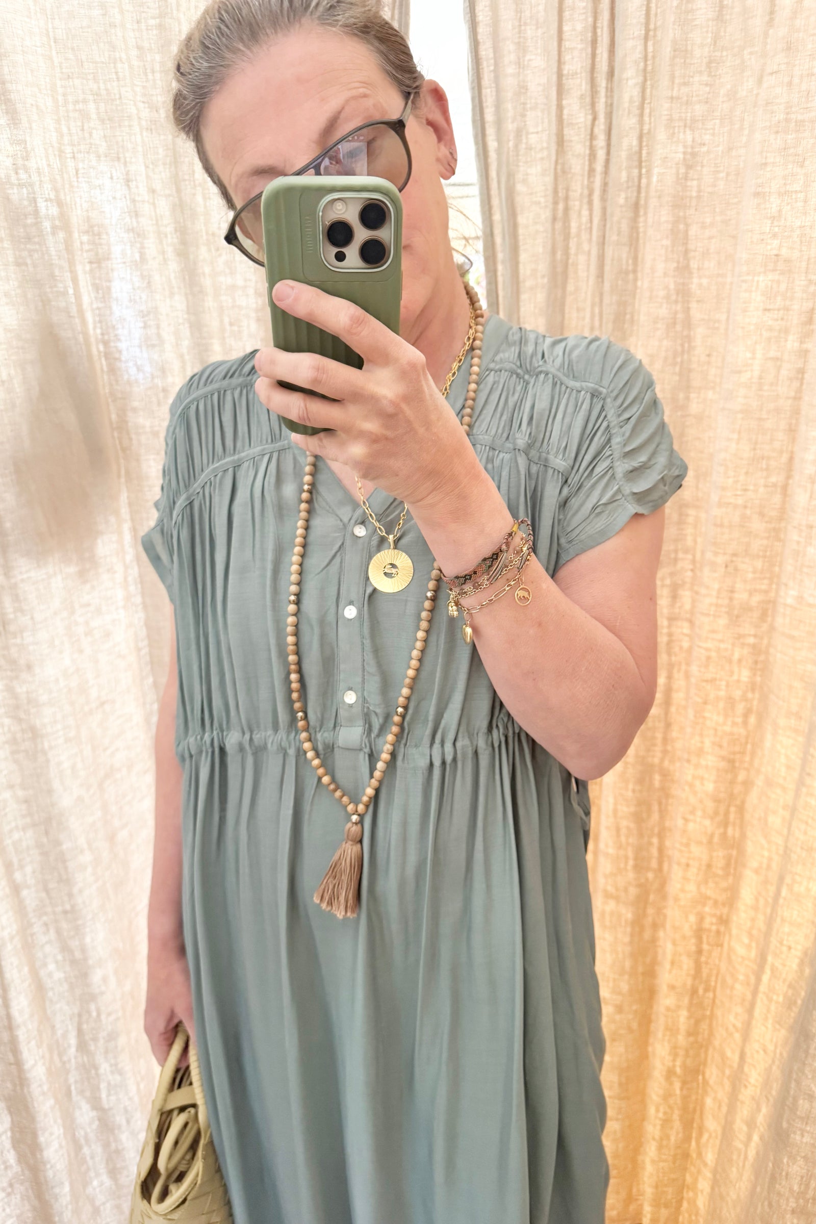 MAISON HOTEL Maxikleid "AGNES" moss