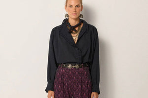 MAISON HOTEL Viscosebluse "CELESTE" nocturne blue