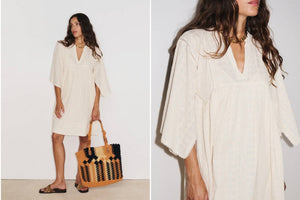 STELLA FOREST Baumwollkleid "ELOISE" off-white