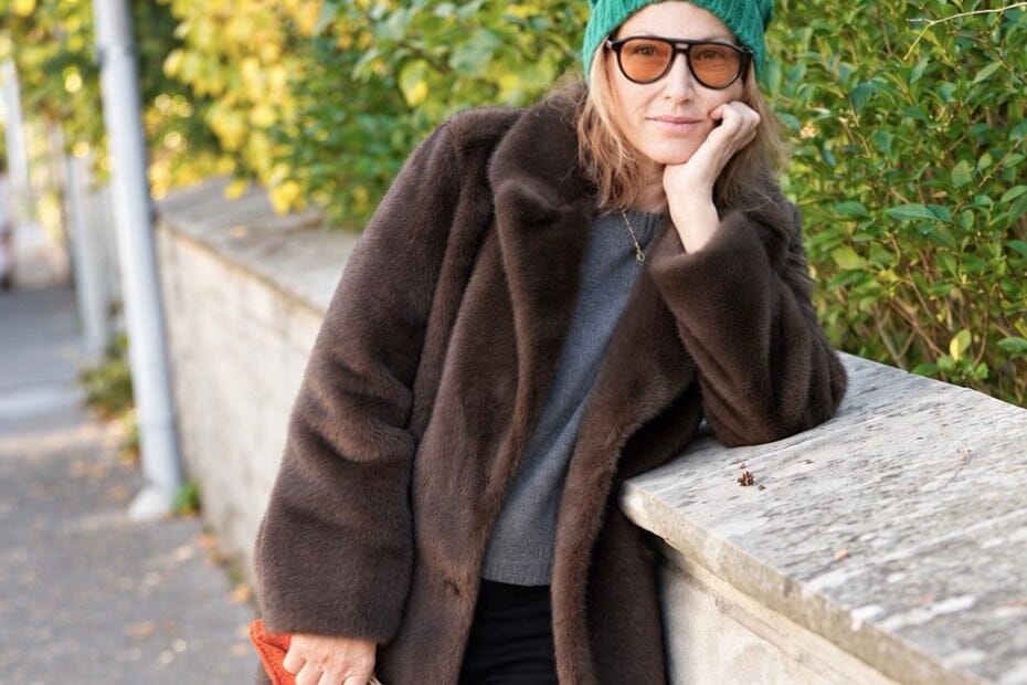 HELMUR Fakefur Mantel "VICTORIA" cacao