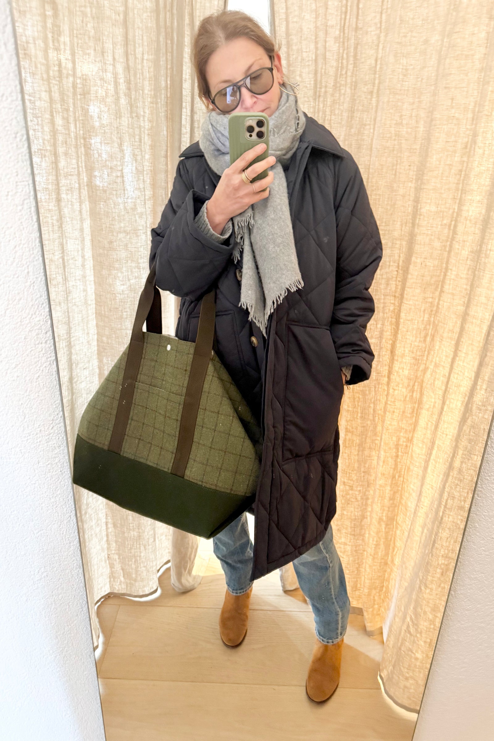 Flanneltasche "Club" XL Hunting green