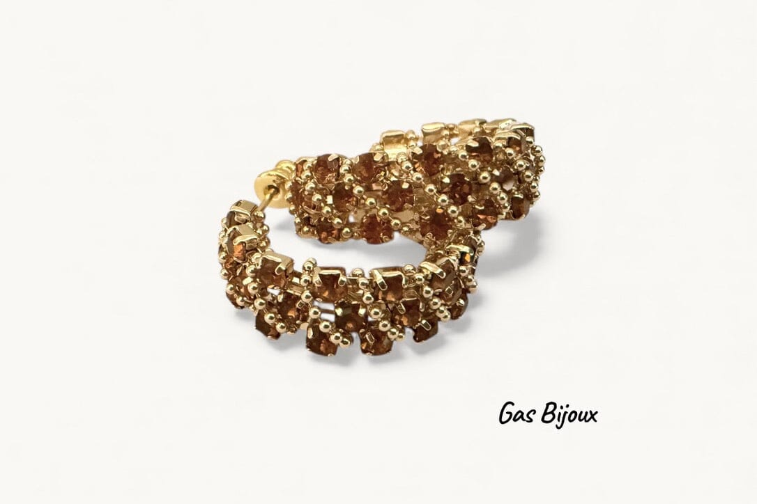 GAS BIJOUX Creolen "IZILDA" Strass cinnamon earring mini