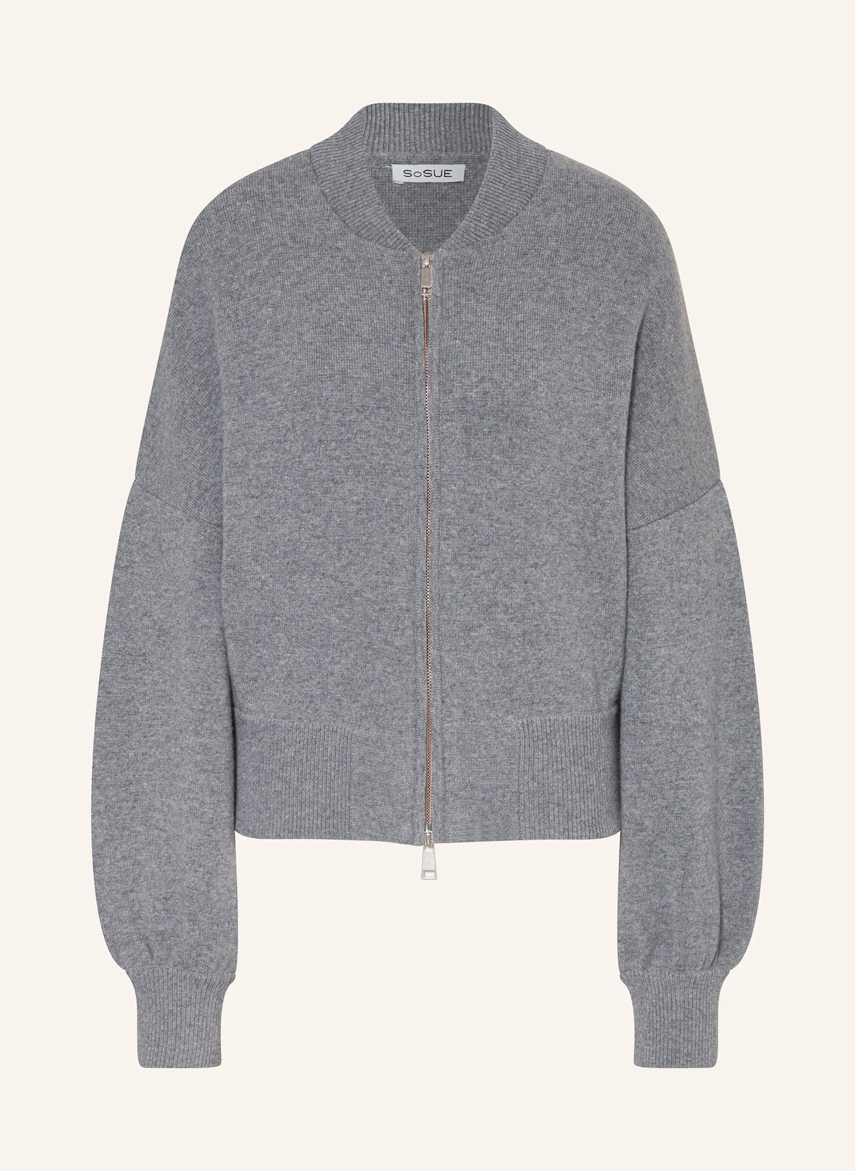 SOSUE Merinowool - Bomber "JOY" grau méliert