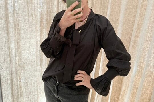 VANESSA BRUNO Baumwollmix Bluse "FATIMA" schwarz