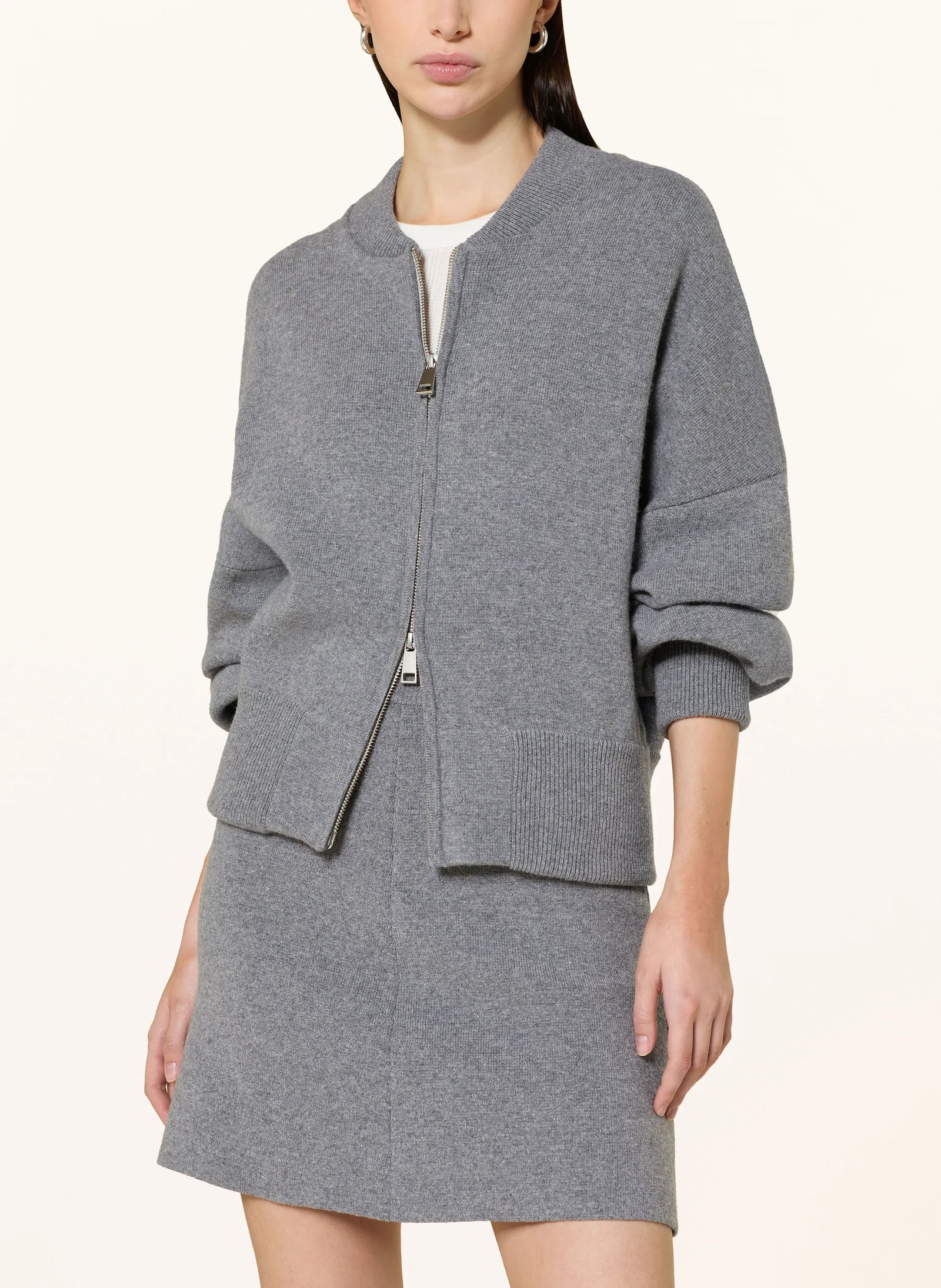 SOSUE Merinowool - Bomber "JOY" grau méliert