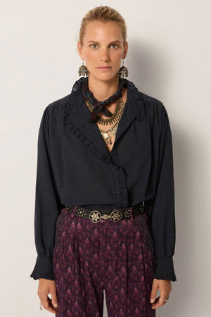 MAISON HOTEL Viscosebluse "CELESTE" nocturne blue