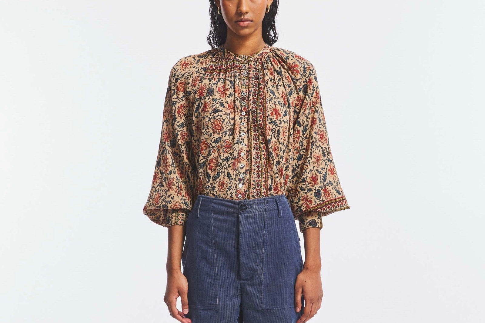 ANTIK BATIK Baumwollmixbluse "Anicet" multico
