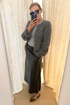 MAIAMI Shaggy Alpaca Fine Cardigan antracite