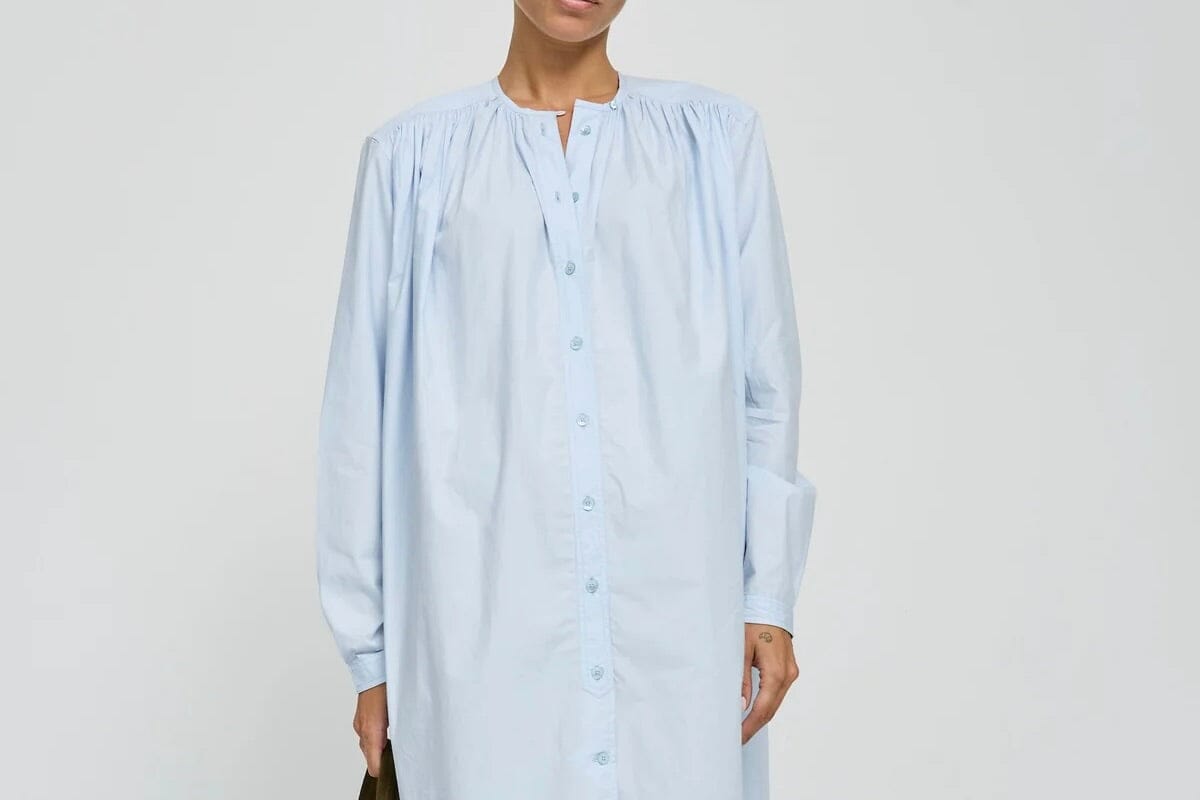 LAURENCE BRAS Baumwollkleid - / Mantel "CIGAR" blu