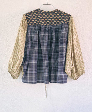 CLARAMONTE Baumwollbluse "Nina" patch sand