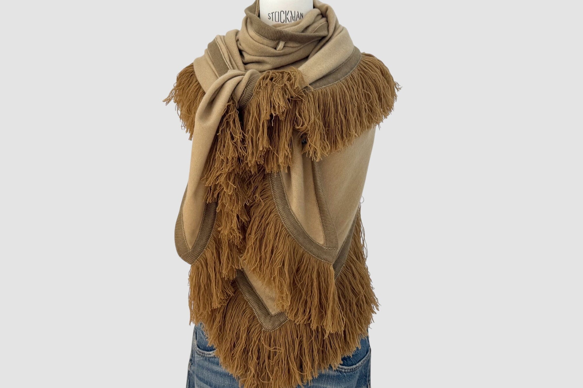 Choice by Réjane Rosenberger Cashmere Poncho multi camel