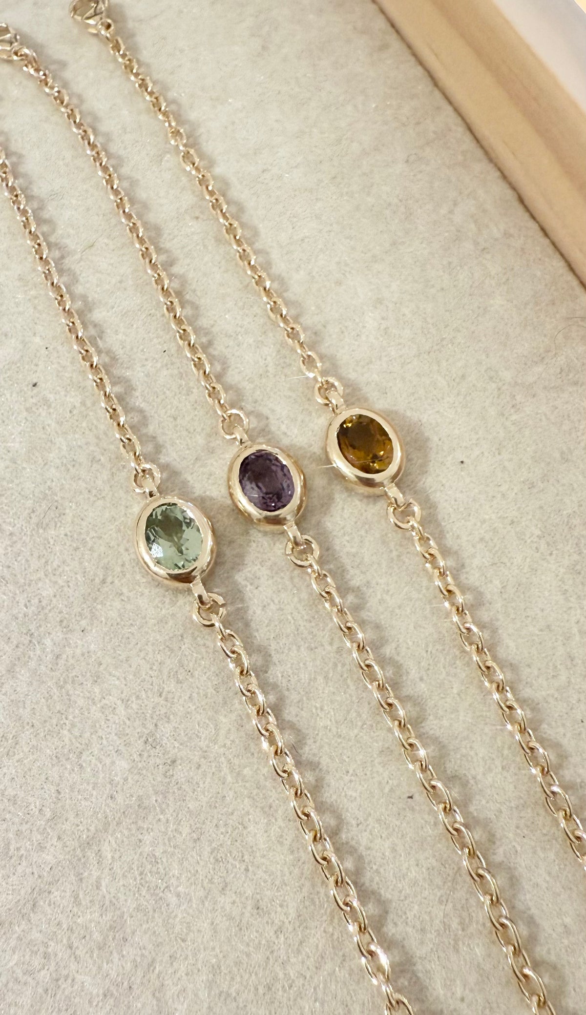 REJANE ROSENBERGER DESIGN Champagnergoldarmband "STONE" diverse