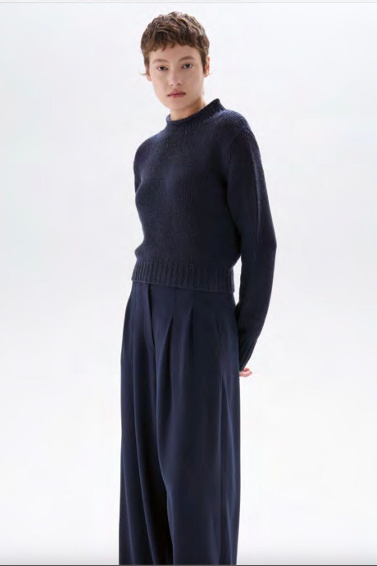 FFC Rundhalspullover Mid-Strickpullover "14024" night blue