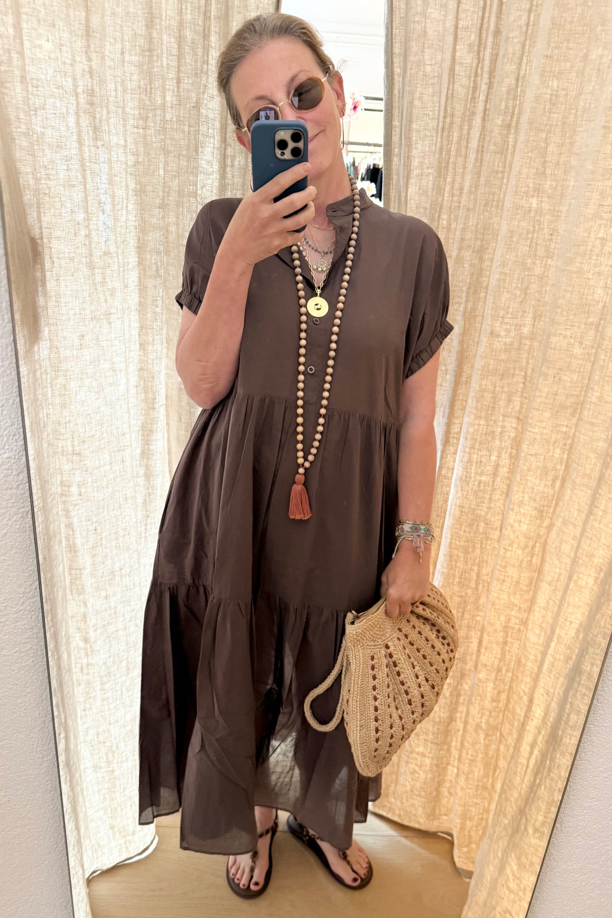SOSUE Baumwollkleid "COWBOY" brown