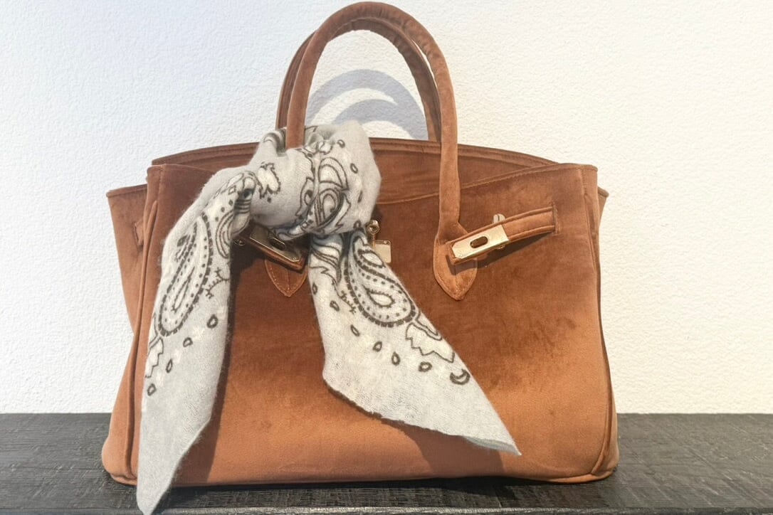 VON GOAT Cashmere Bandana "CALVIN" blau/grau