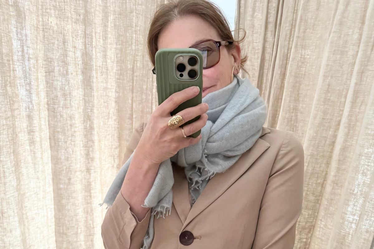 Choice by Réjane Rosenberger cashmere scarf gray méliert (MS-70027)