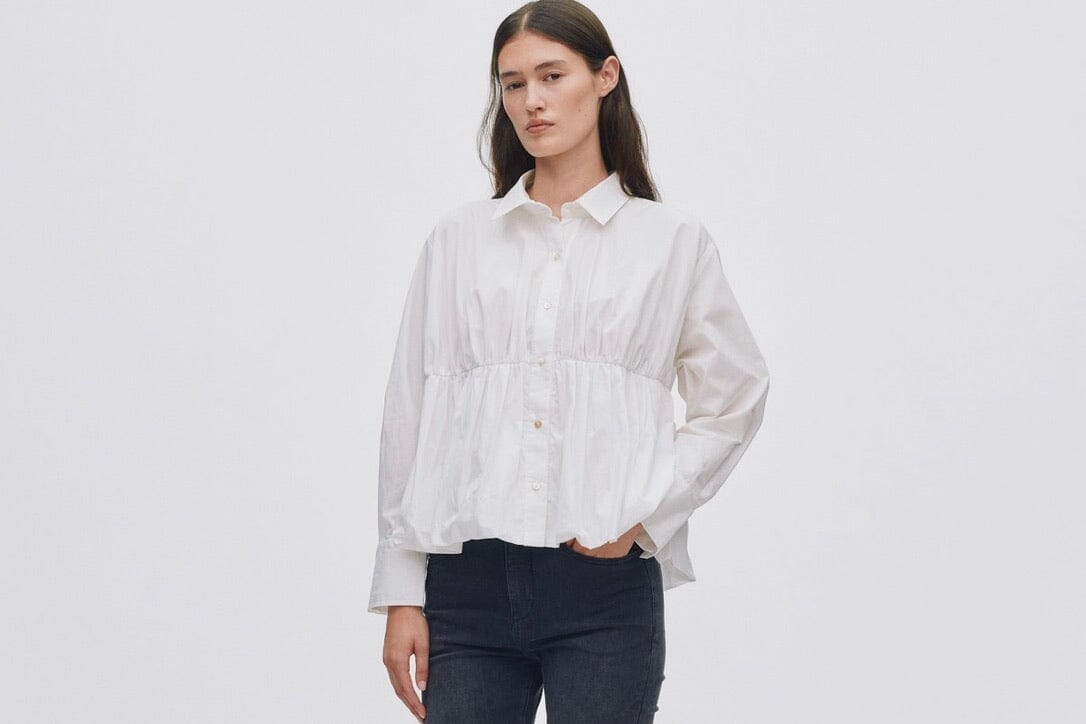 RABENS SALONER  Baumwollbluse "SOPHIE" weiss