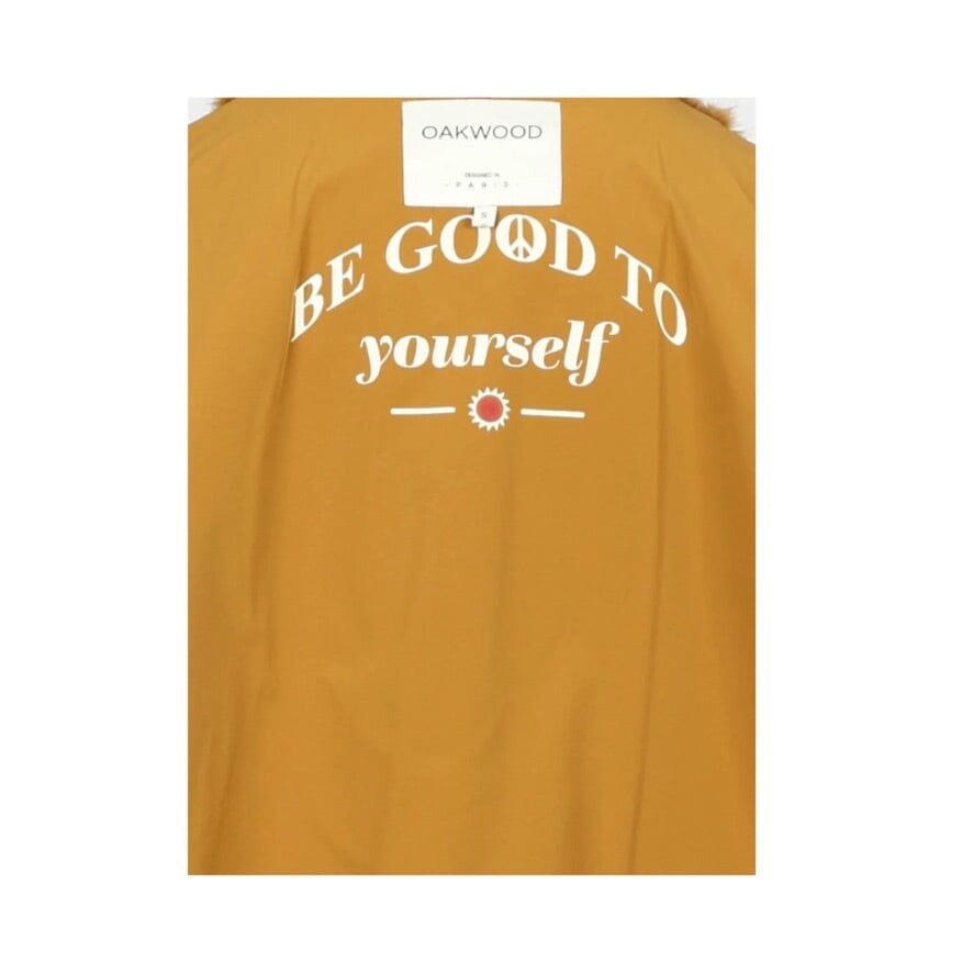 OAKWOOD Fake Fur Jacket "BE GOOD TO" cognac