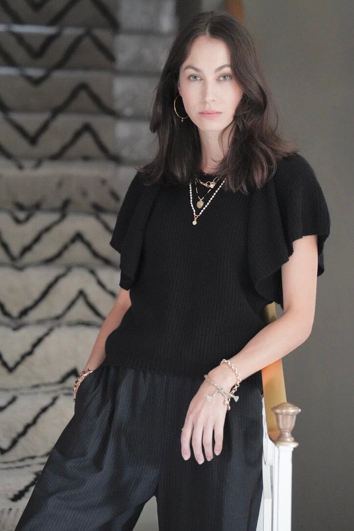 Choice by Réjane Rosenberger Cashmere Puffaermelpullover "Cara" schwarz