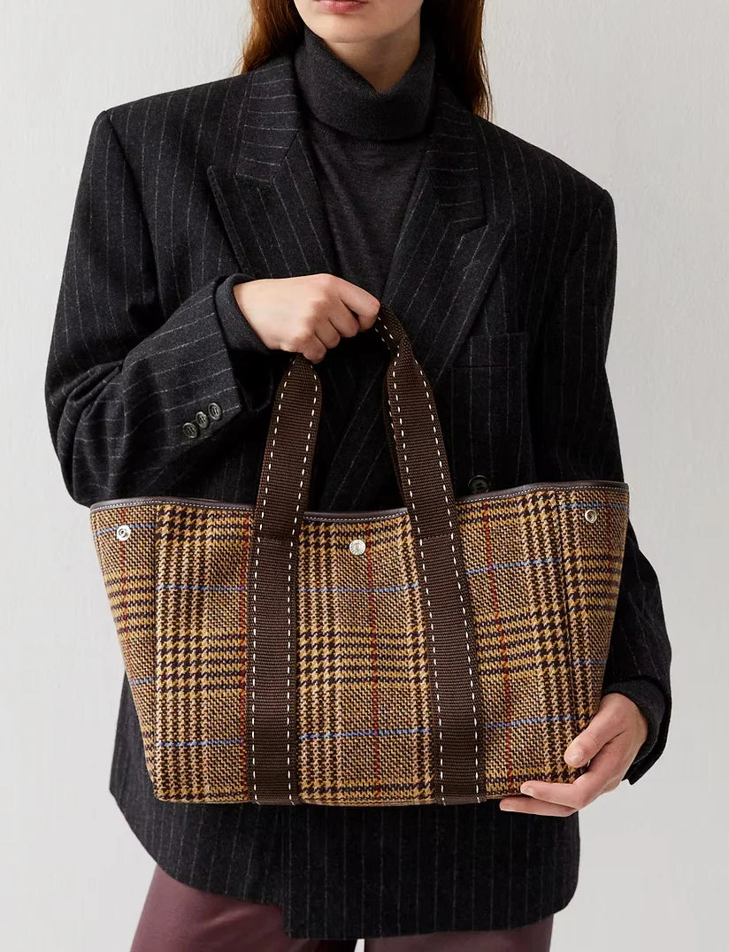 Flanneltasche "Traversée" medium chocolat carro