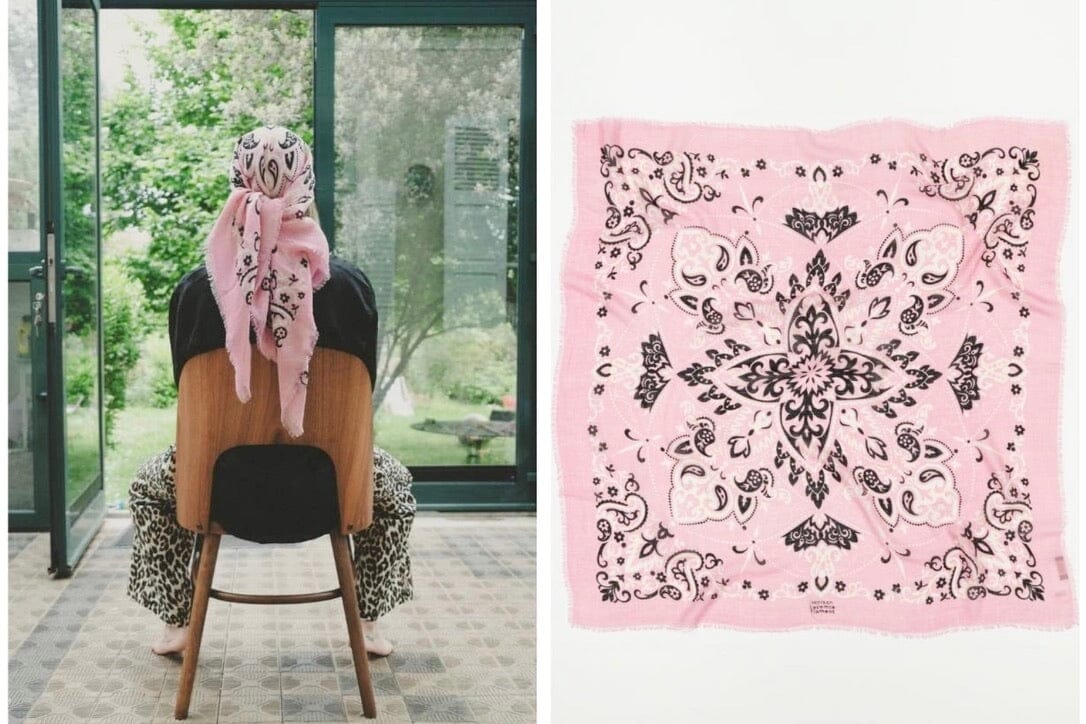 MAISON LECOMTE FLAMANT Wool/Seide "Scarf" rose