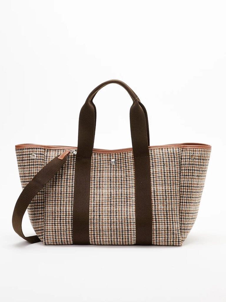 Flanneltasche "Traversée" medium camel check