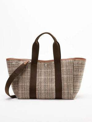 Flanneltasche "Traversée" medium camel check