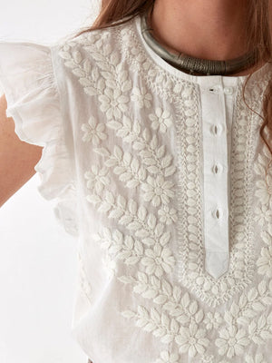 MAISON HOTEL Baumwollbluse "ASHANTI" bianco