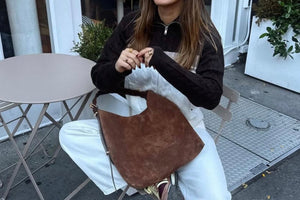 VANESSA BRUNO Wildledertasche "JESS" cognac