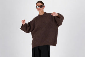 I LOVE MR MITTENS Chunky Wool "NAOMI" Sweater braun méliert