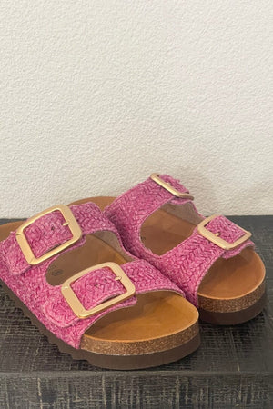 FREEDOM Birkenstock "RAFFIA" framboise