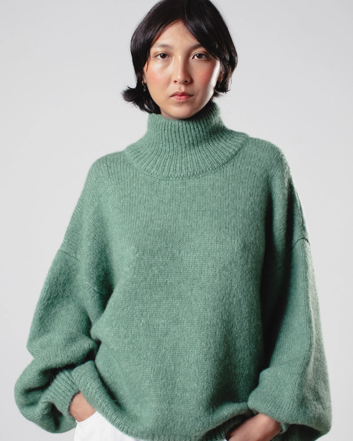 I LOVE MR MITTENS Chunky Wool "NAOMI" Sweater sage