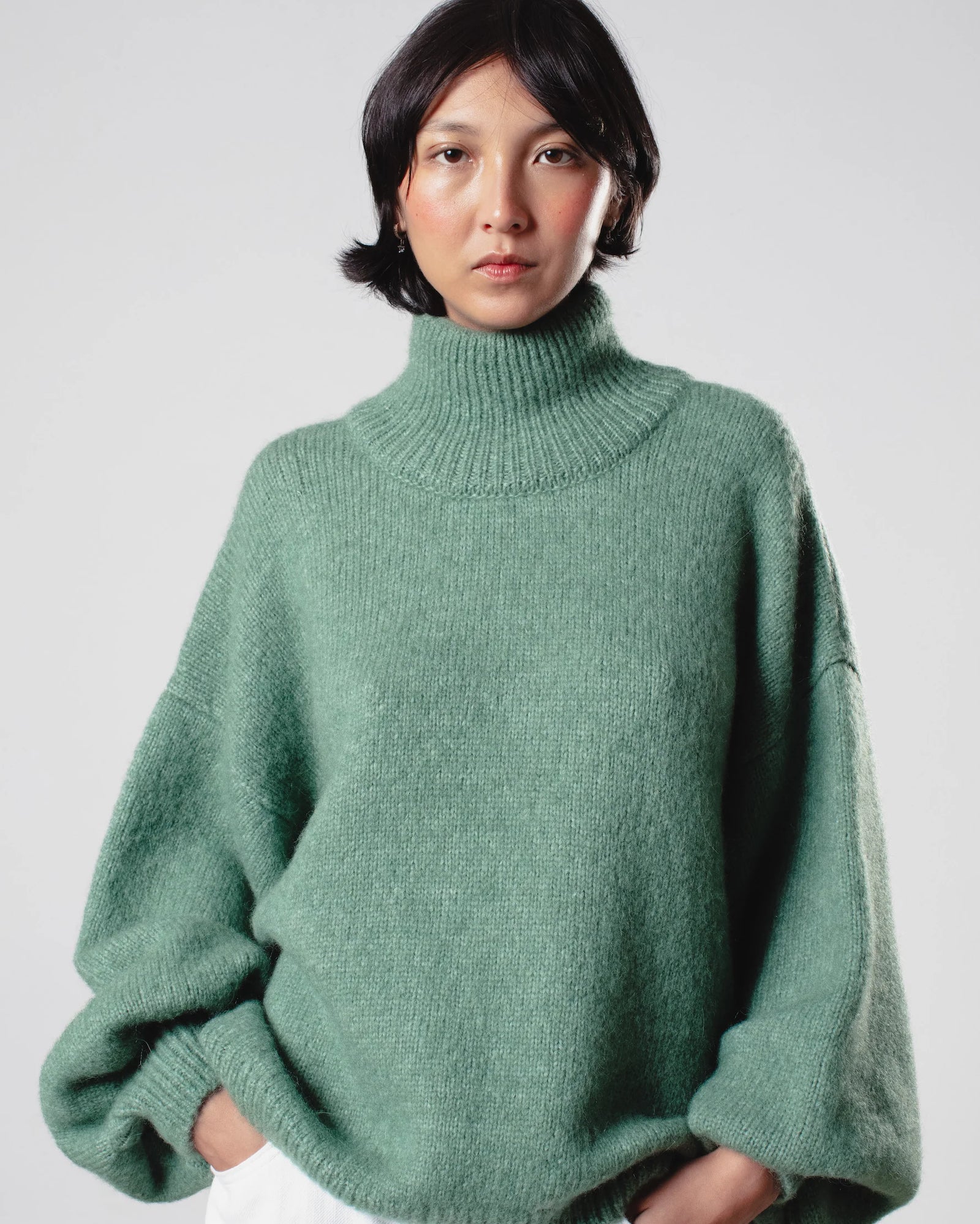 I LOVE MR MITTENS Chunky Wool "NAOMI" Sweater sage