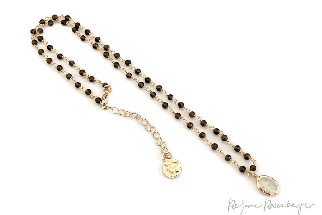 REJANE ROSENBERGER DESIGN Stein/Goldkette "Naya" Smoky