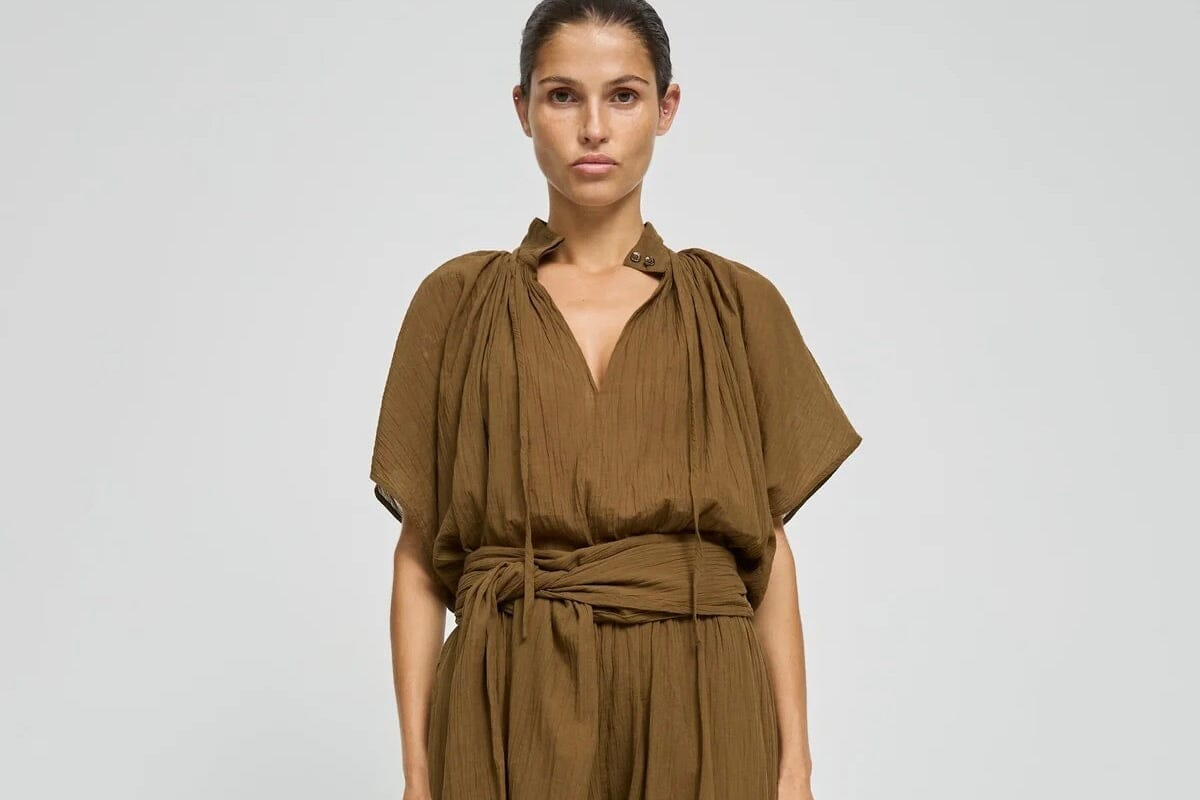 LAURENCE BRAS Baumwollbluse "WHEELESS" khaki