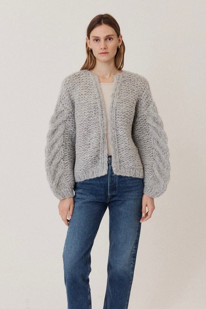 MAIAMI Fleecy Alpaca Bomber Cable grey