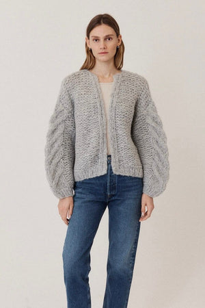 MAIAMI Fleecy Alpaca Bomber Cable grey