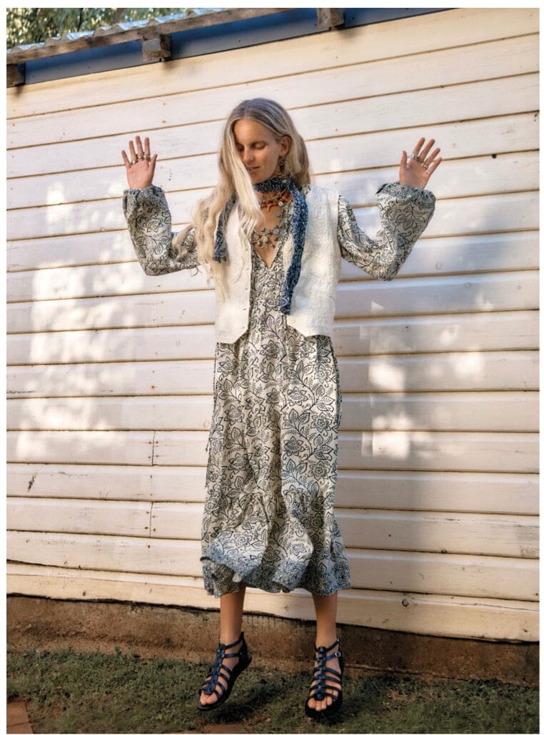 MAISON HOTEL cotton dress "ANTONIA" white lies (C)