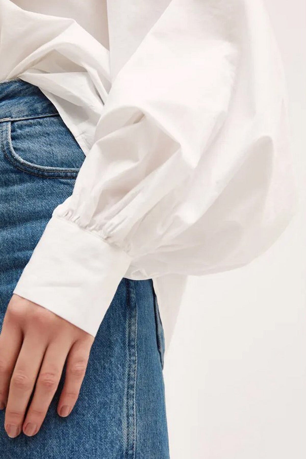 SOSUE Baumwollbluse "Antonia" slim weiss