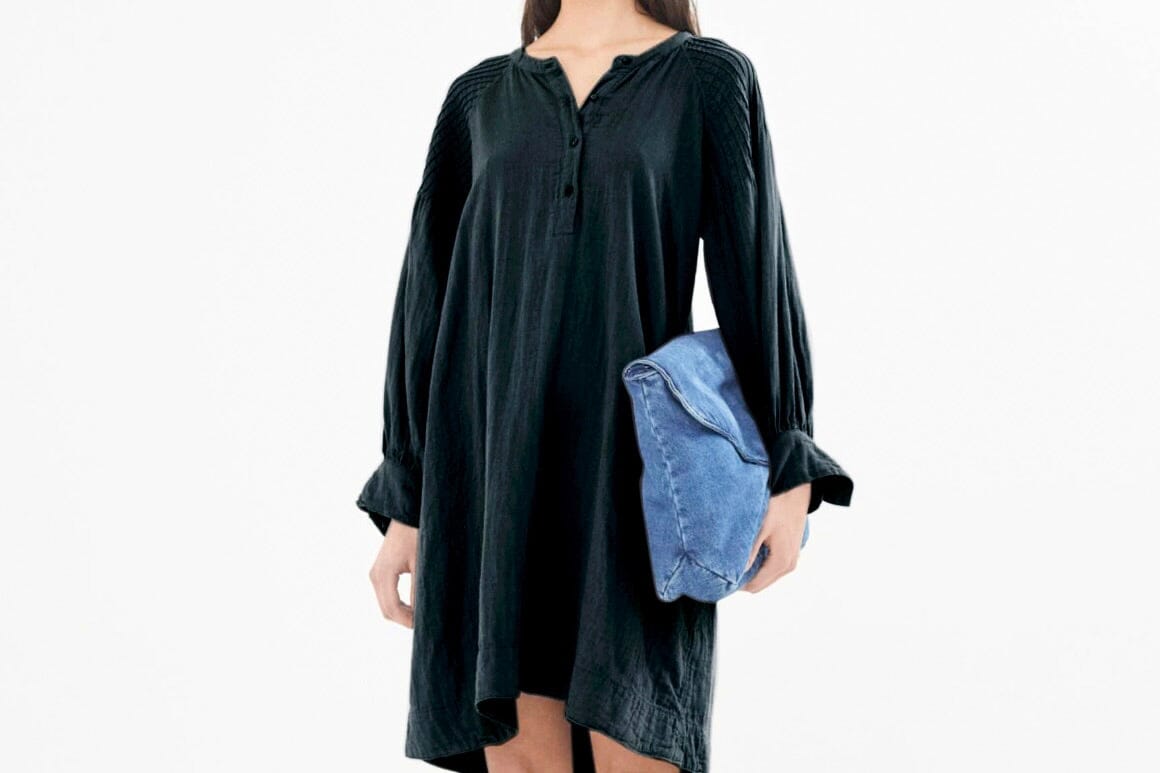 RABENS SALONER  Baumwollkleid "MINETTE" schwarz
