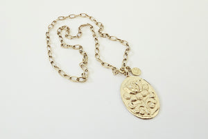 REJANE ROSENBERGER DESIGN silver necklace "Lotus" oval