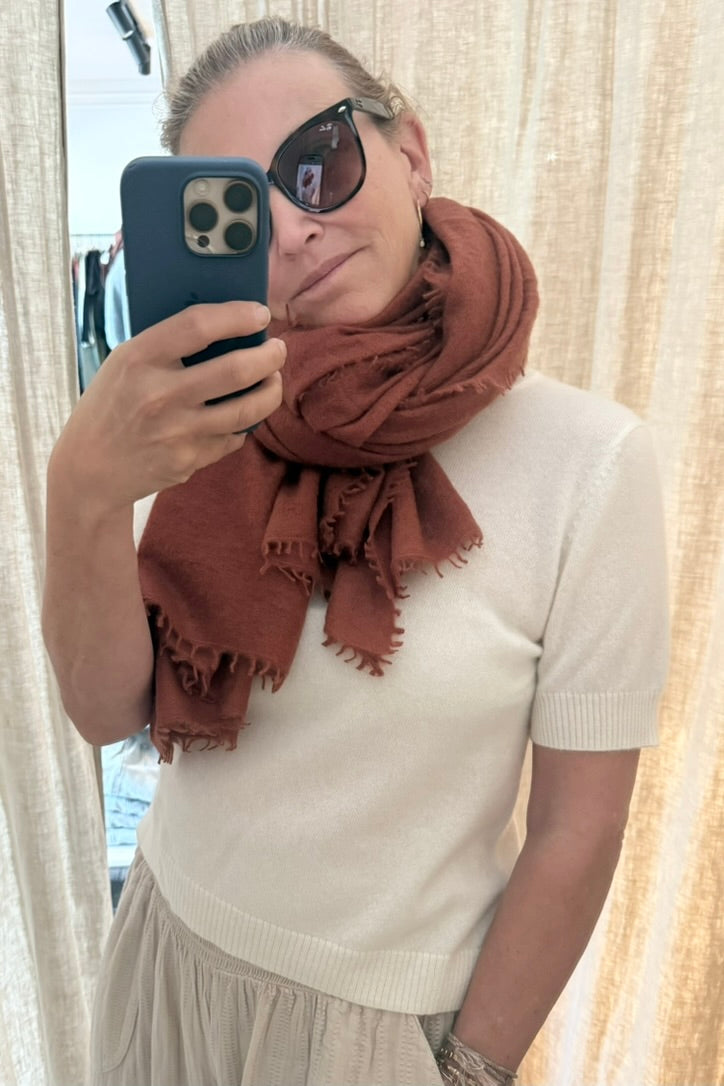 Choice by Réjane Rosenberger cashmere scarf gray méliert (MS-70027)