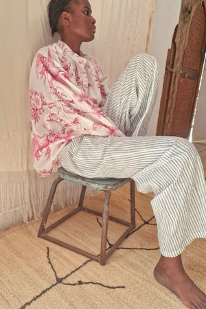 CLARAMONTE Baumwollhose "Paolo" blue stripe