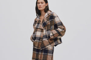 RABENS SALONER Woolmix Jacket "EHSAN" check brown