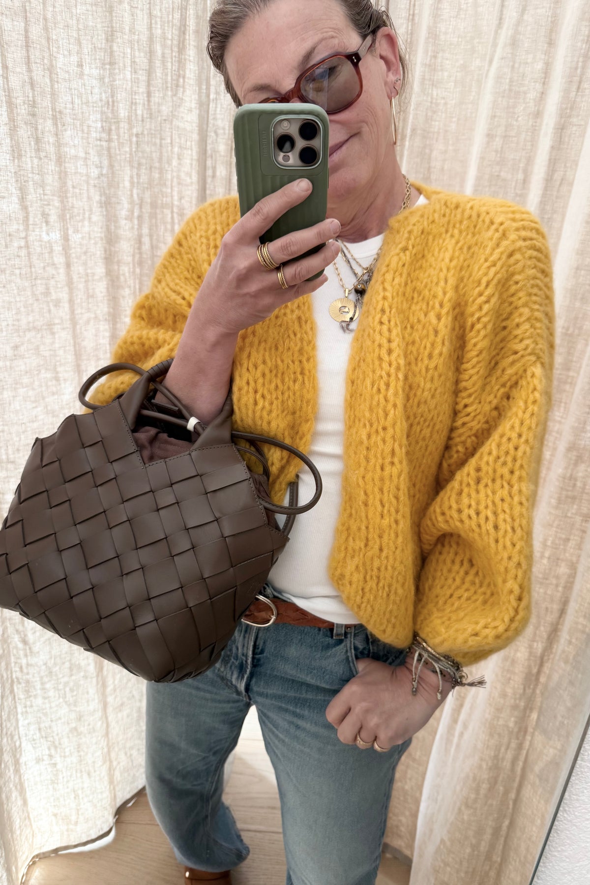MAIAMI Langarm Cardigan "ALPACA" sun yellow